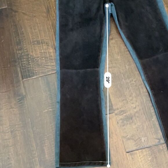 Y2K Vintage Fuzion Pouttana Brown Suede Front Jean Two Tone Straight Jeans Sz 12 - Picture 12 of 15